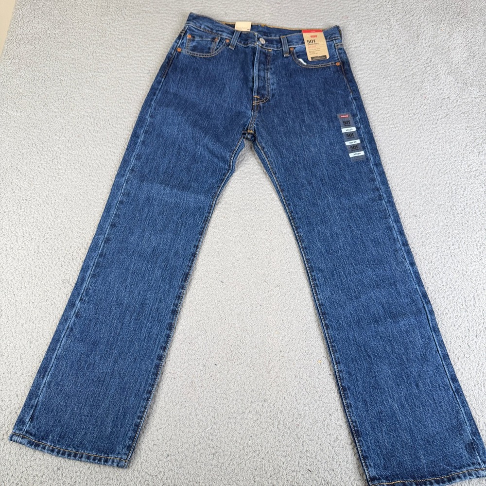 Levi's Jeans Mens 30x30 Blue 501 Original Straight Leg Denim Streetwear Workwear